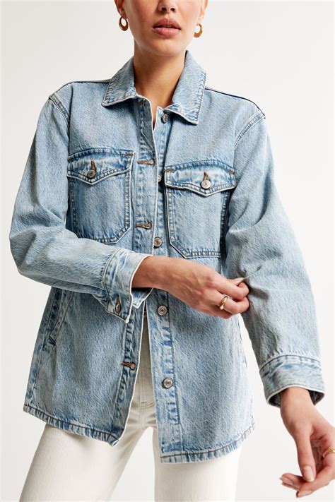 oversized denim shirt jacket.